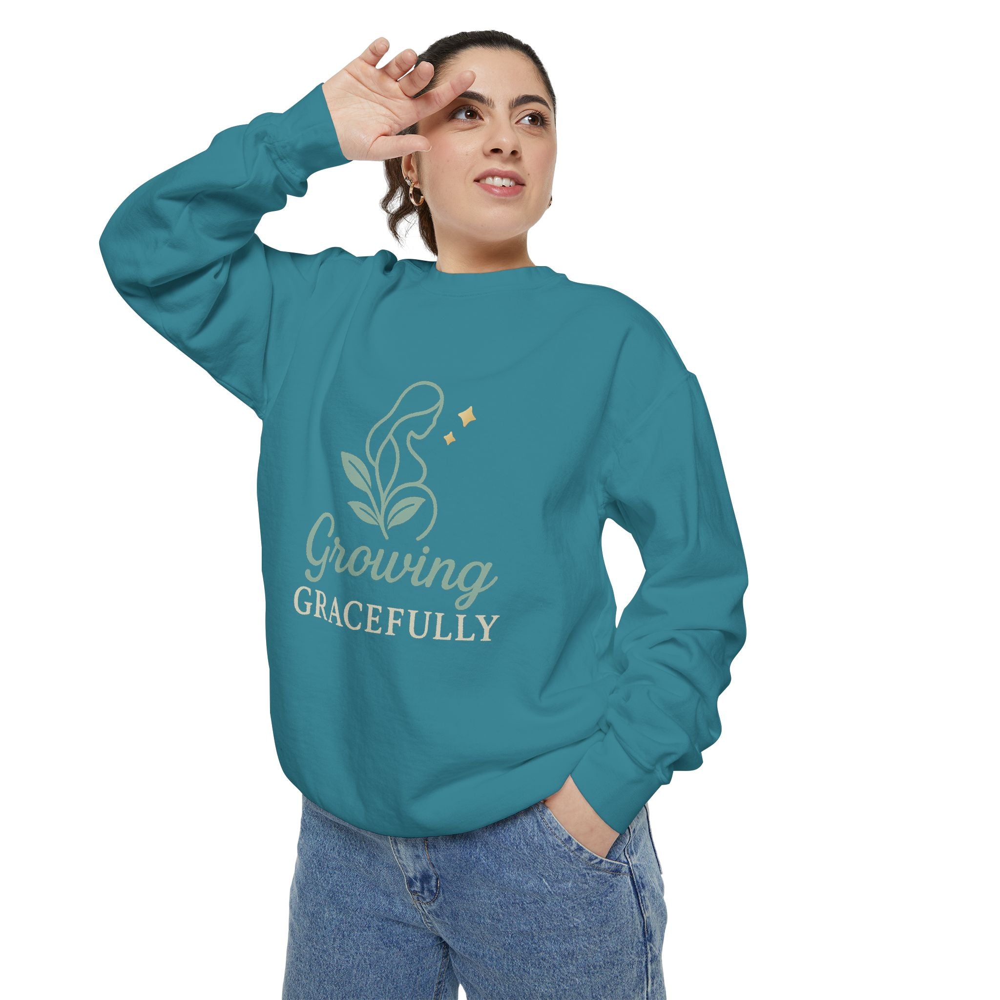 Growing Gracefully Unisex Sweatshirt | Cozy Gift, Casual Wear, Inspirational Apparel, Plant Lover Gift, Everyday Comfort