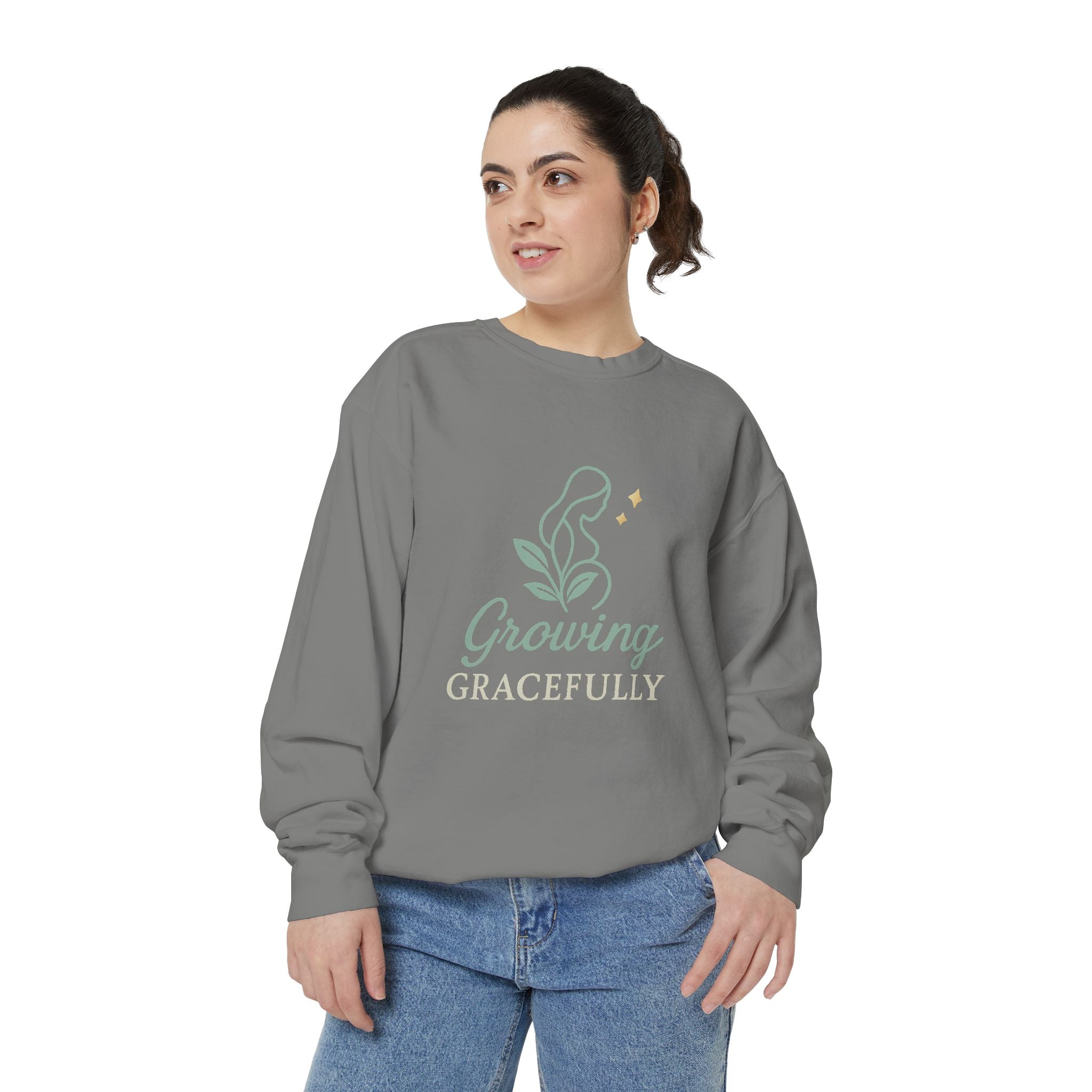 Growing Gracefully Unisex Sweatshirt | Cozy Gift, Casual Wear, Inspirational Apparel, Plant Lover Gift, Everyday Comfort