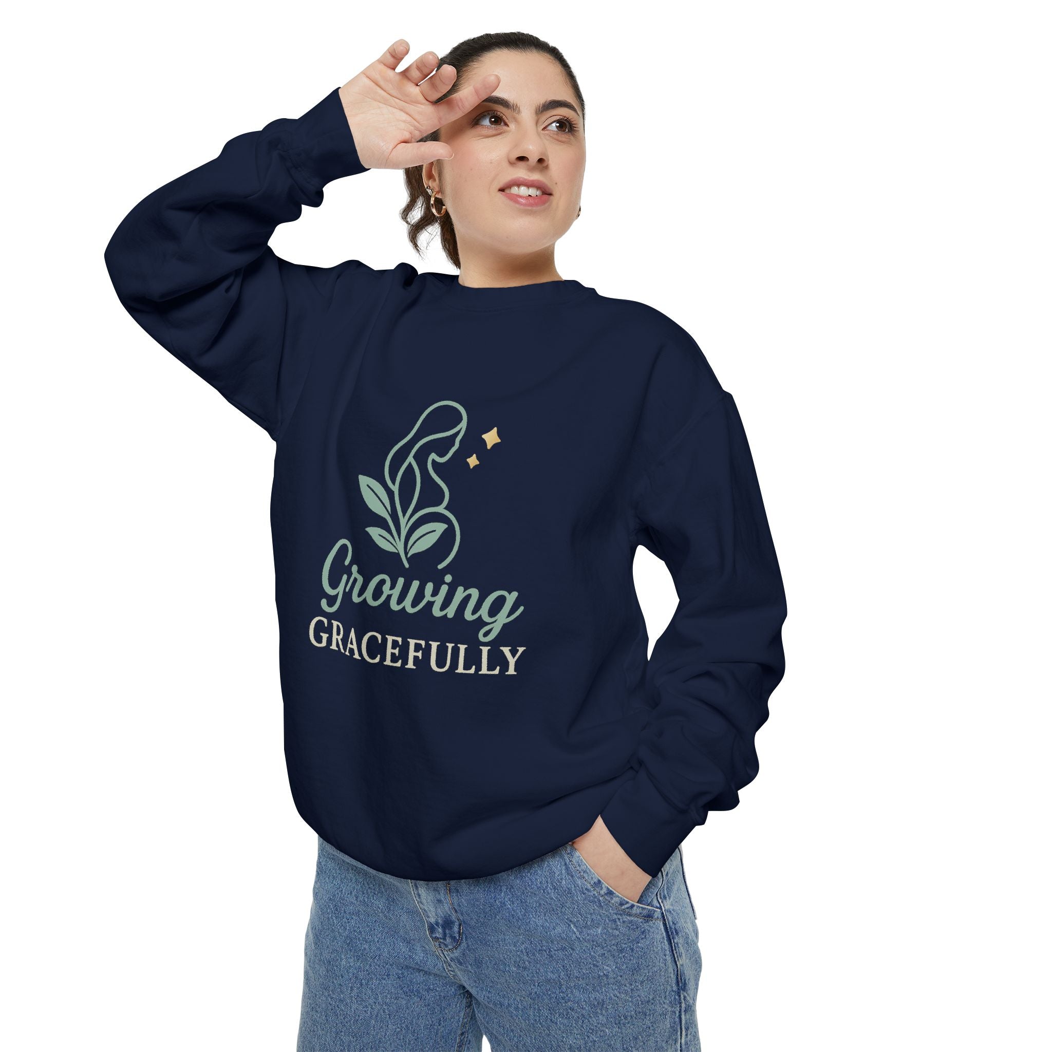 Growing Gracefully Unisex Sweatshirt | Cozy Gift, Casual Wear, Inspirational Apparel, Plant Lover Gift, Everyday Comfort