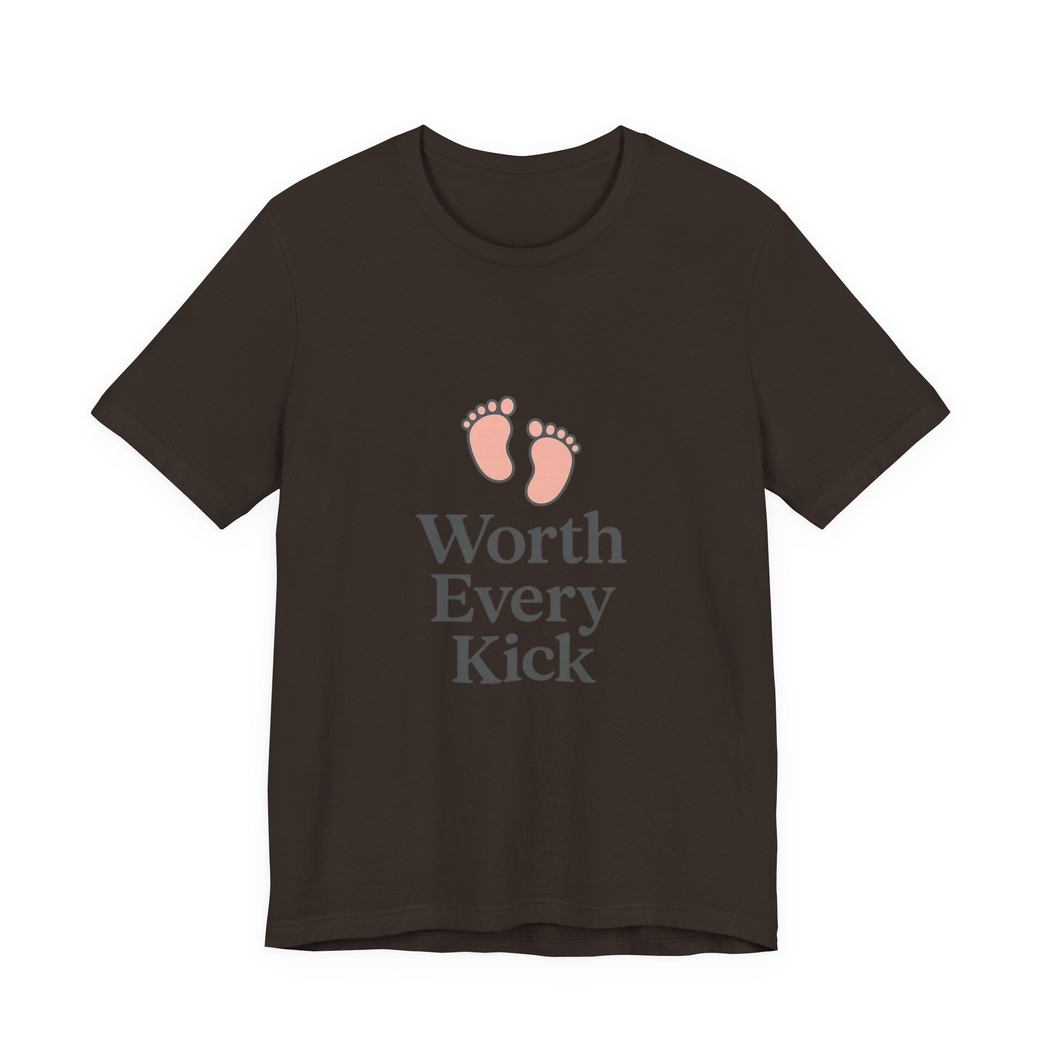 Cute Baby Footprints Tee | Worth Every Kick T-Shirt, Gift for New Parents, Baby Shower, Family Reunion, Unisex Casual Wear