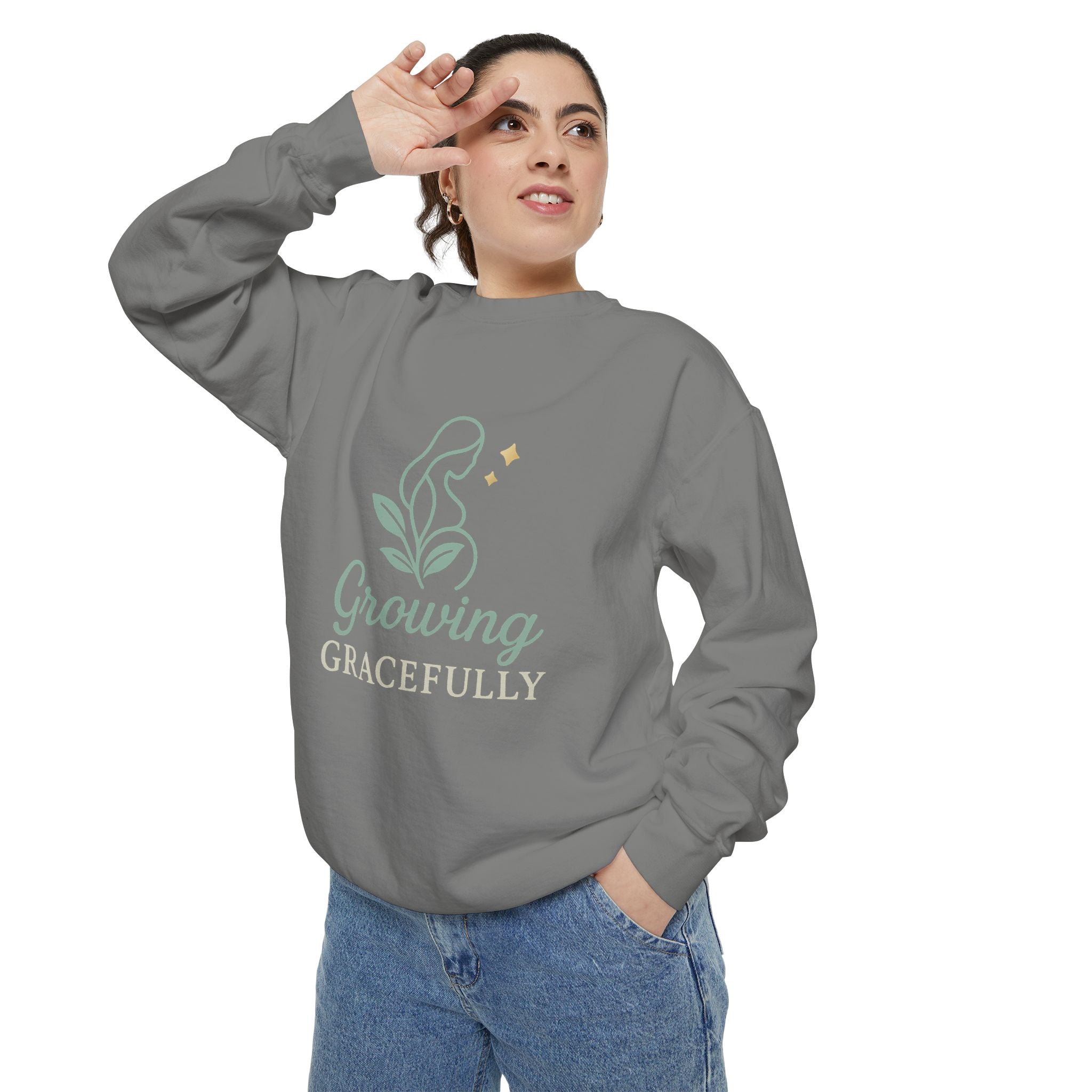 Growing Gracefully Unisex Sweatshirt | Cozy Gift, Casual Wear, Inspirational Apparel, Plant Lover Gift, Everyday Comfort