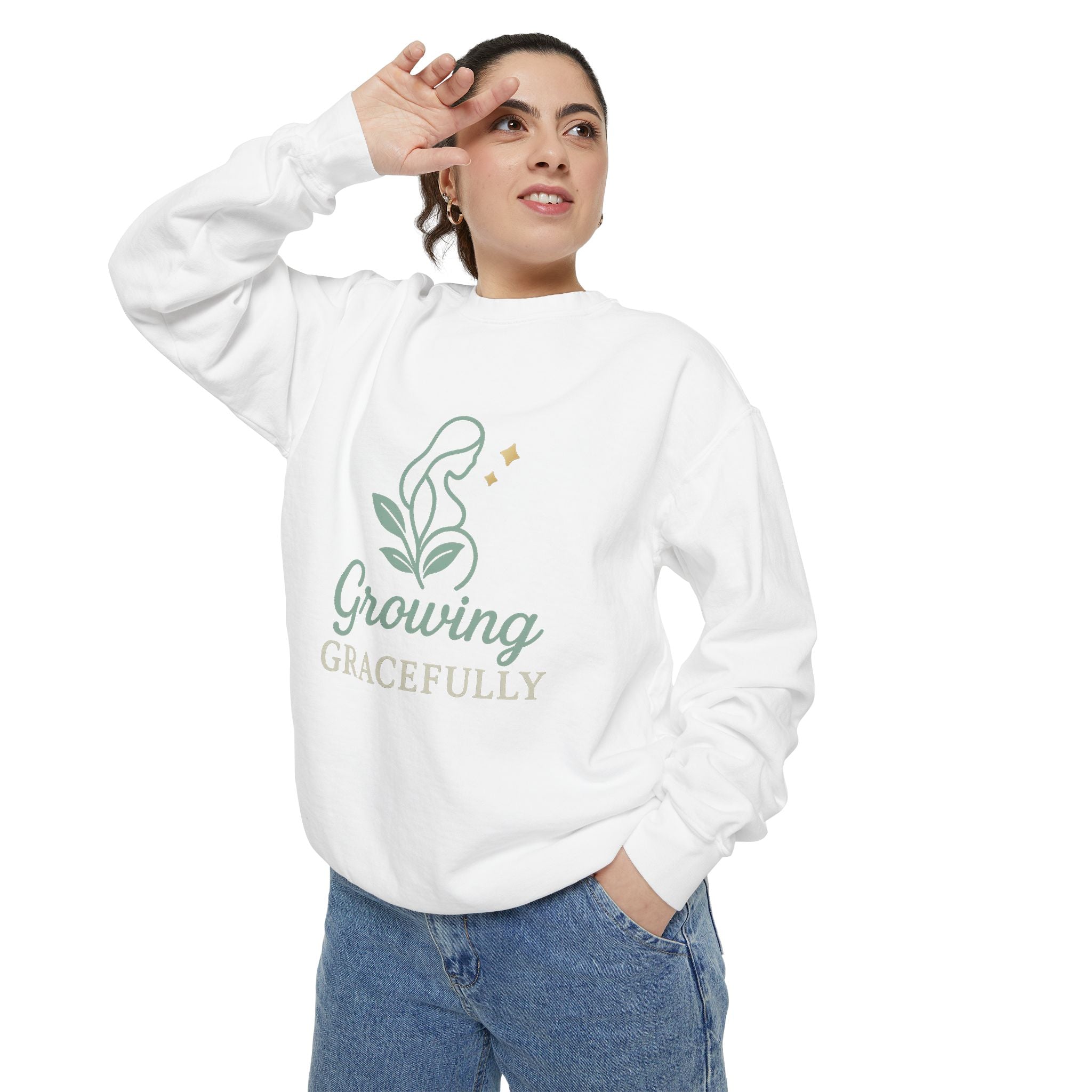 Growing Gracefully Unisex Sweatshirt | Cozy Gift, Casual Wear, Inspirational Apparel, Plant Lover Gift, Everyday Comfort