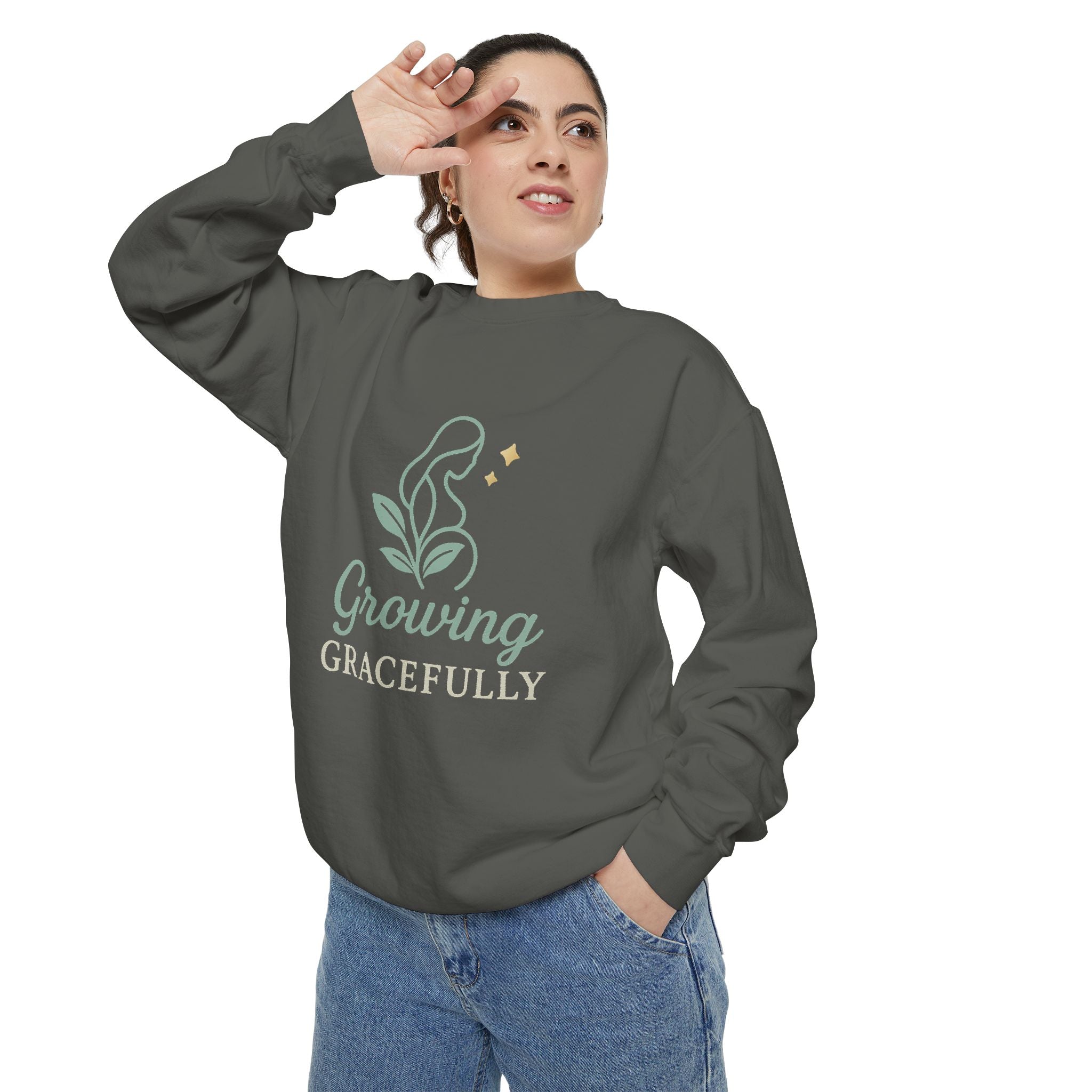 Growing Gracefully Unisex Sweatshirt | Cozy Gift, Casual Wear, Inspirational Apparel, Plant Lover Gift, Everyday Comfort