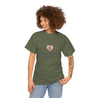 Unisex Heavy Cotton Tee - Tiny Kicks, Huge Love, Baby Shower Gift, Parenting Shirt, Cute Maternity Wear, New Mom Gift, Casual Everyday Tee