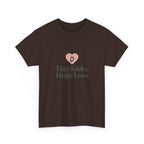 Unisex Heavy Cotton Tee - Tiny Kicks, Huge Love, Baby Shower Gift, Parenting Shirt, Cute Maternity Wear, New Mom Gift, Casual Everyday Tee