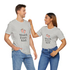 Cute Baby Footprints Tee | Worth Every Kick T-Shirt, Gift for New Parents, Baby Shower, Family Reunion, Unisex Casual Wear
