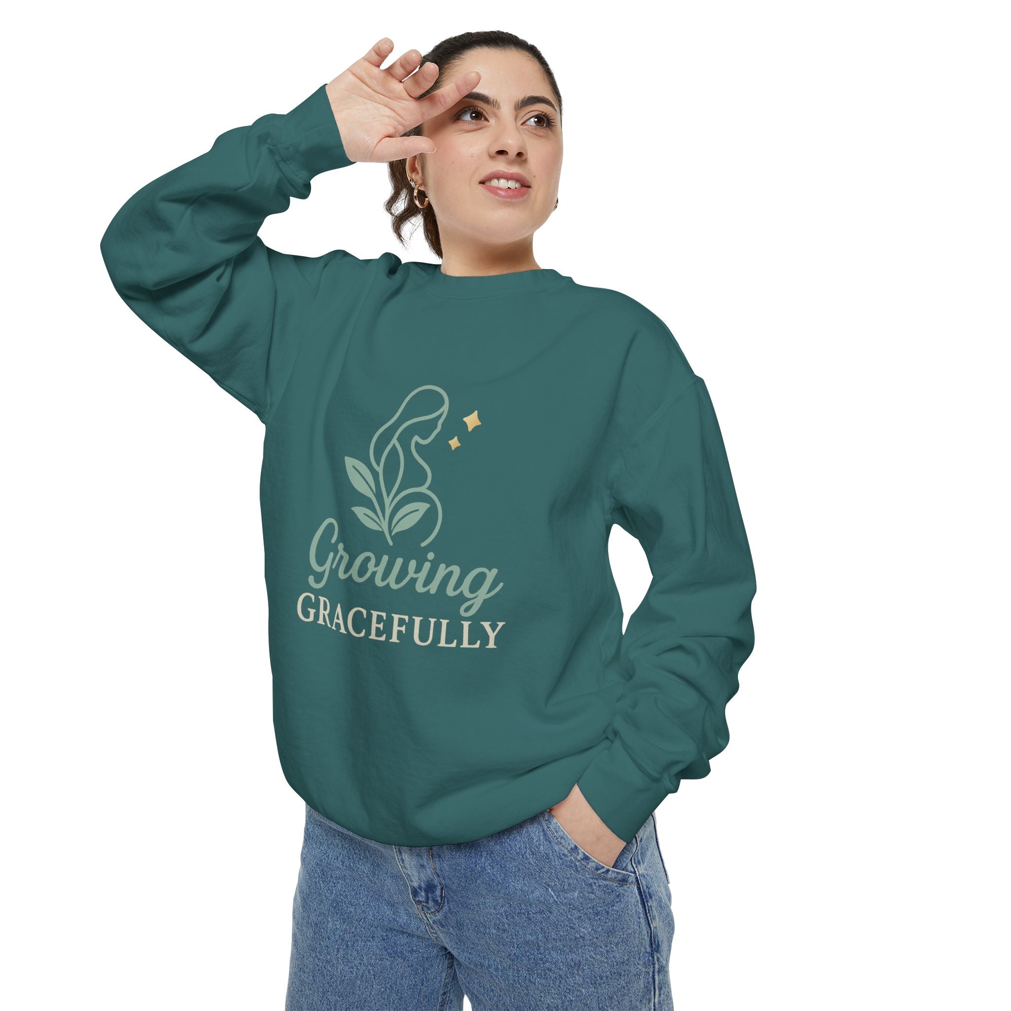 Growing Gracefully Unisex Sweatshirt | Cozy Gift, Casual Wear, Inspirational Apparel, Plant Lover Gift, Everyday Comfort