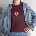 Unisex Heavy Cotton Tee - Tiny Kicks, Huge Love, Baby Shower Gift, Parenting Shirt, Cute Maternity Wear, New Mom Gift, Casual Everyday Tee