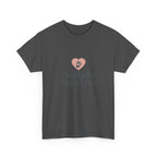 Unisex Heavy Cotton Tee - Tiny Kicks, Huge Love, Baby Shower Gift, Parenting Shirt, Cute Maternity Wear, New Mom Gift, Casual Everyday Tee