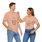 Cute Baby Footprints Tee | Worth Every Kick T-Shirt, Gift for New Parents, Baby Shower, Family Reunion, Unisex Casual Wear