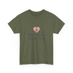 Unisex Heavy Cotton Tee - Tiny Kicks, Huge Love, Baby Shower Gift, Parenting Shirt, Cute Maternity Wear, New Mom Gift, Casual Everyday Tee