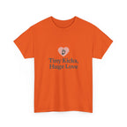 Unisex Heavy Cotton Tee - Tiny Kicks, Huge Love, Baby Shower Gift, Parenting Shirt, Cute Maternity Wear, New Mom Gift, Casual Everyday Tee