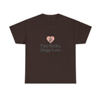 Unisex Heavy Cotton Tee - Tiny Kicks, Huge Love, Baby Shower Gift, Parenting Shirt, Cute Maternity Wear, New Mom Gift, Casual Everyday Tee