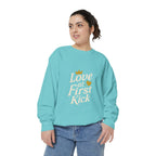 Love at First Kick Sweatshirt - Cozy Unisex Garment-Dyed Top for Expecting Moms, Baby Showers, Maternity Gifts, Casual Wear, Unique [...]