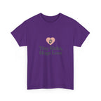 Unisex Heavy Cotton Tee - Tiny Kicks, Huge Love, Baby Shower Gift, Parenting Shirt, Cute Maternity Wear, New Mom Gift, Casual Everyday Tee