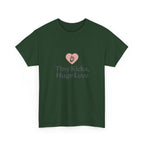 Unisex Heavy Cotton Tee - Tiny Kicks, Huge Love, Baby Shower Gift, Parenting Shirt, Cute Maternity Wear, New Mom Gift, Casual Everyday Tee
