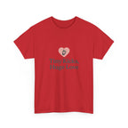 Unisex Heavy Cotton Tee - Tiny Kicks, Huge Love, Baby Shower Gift, Parenting Shirt, Cute Maternity Wear, New Mom Gift, Casual Everyday Tee